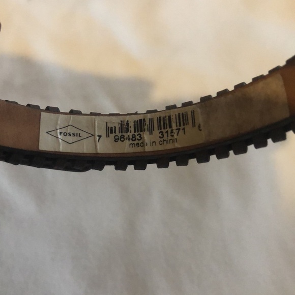 Fossil Dark Brown and pink Leather Cuff - Picture 3 of 4